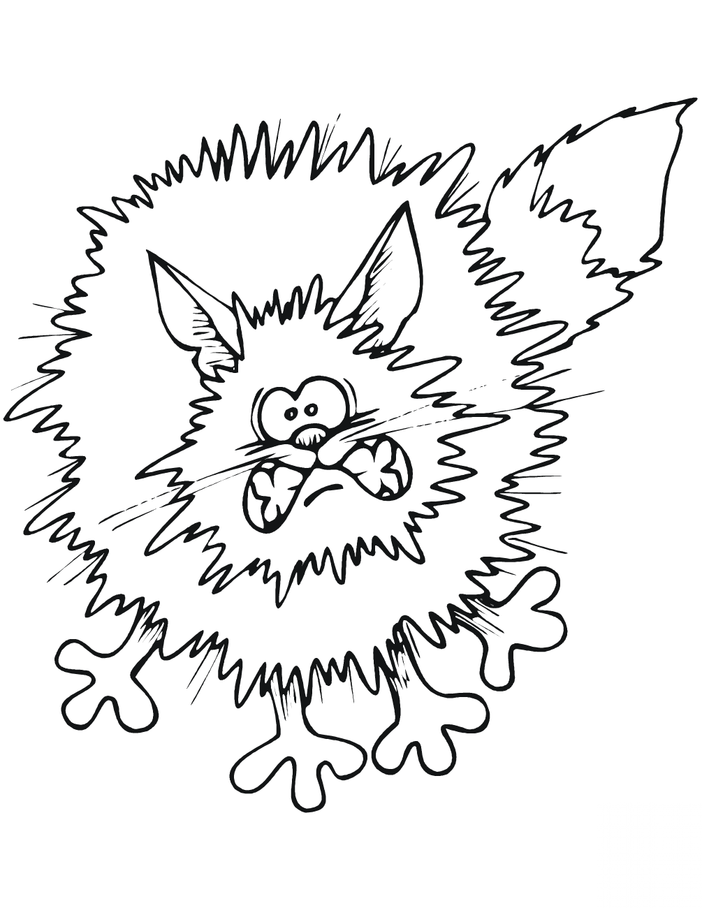 Frightened Cartoon Black Cat