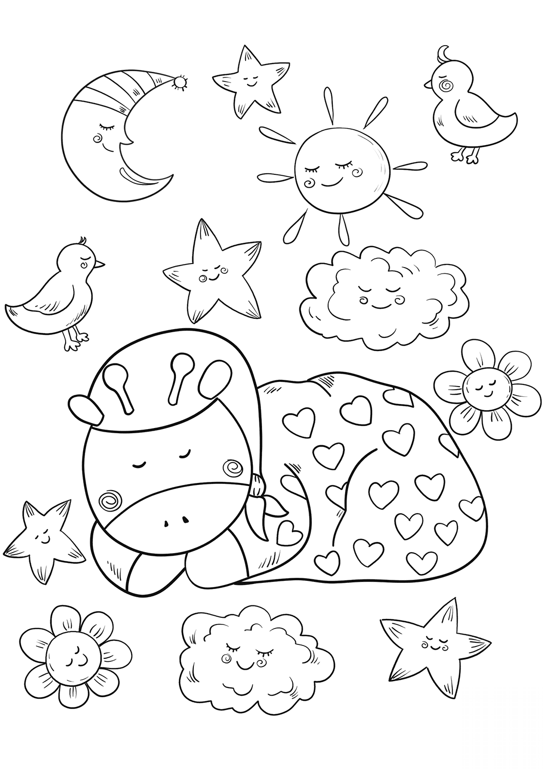 Baby Giraffe is Sleeping