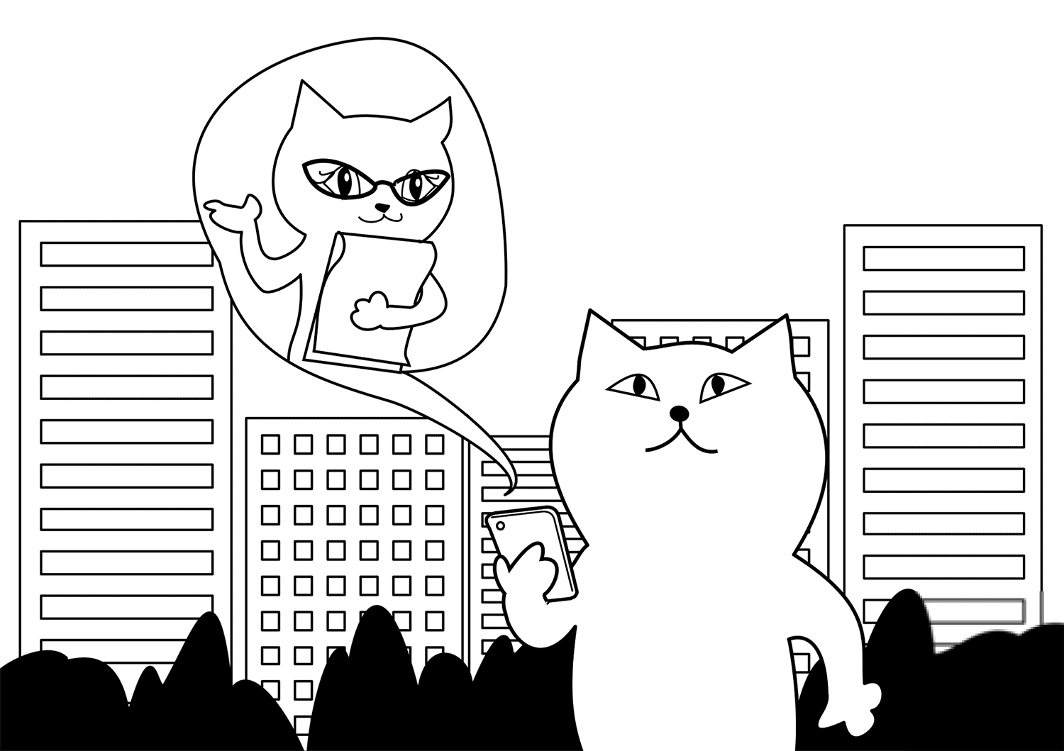 Cat is Talking on Smartphone