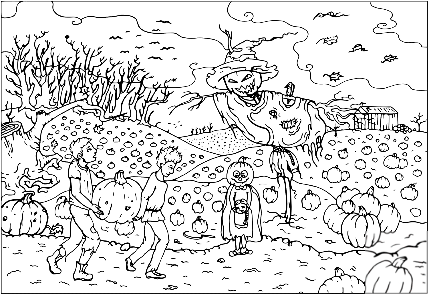 Halloween Scarecrow Jack-o'-Lantern...