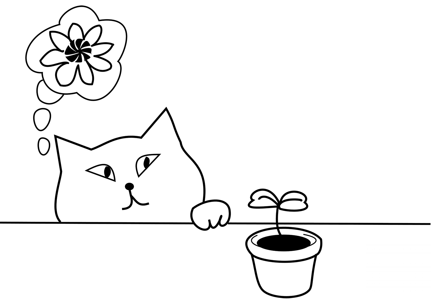 Cat Thinks About Future