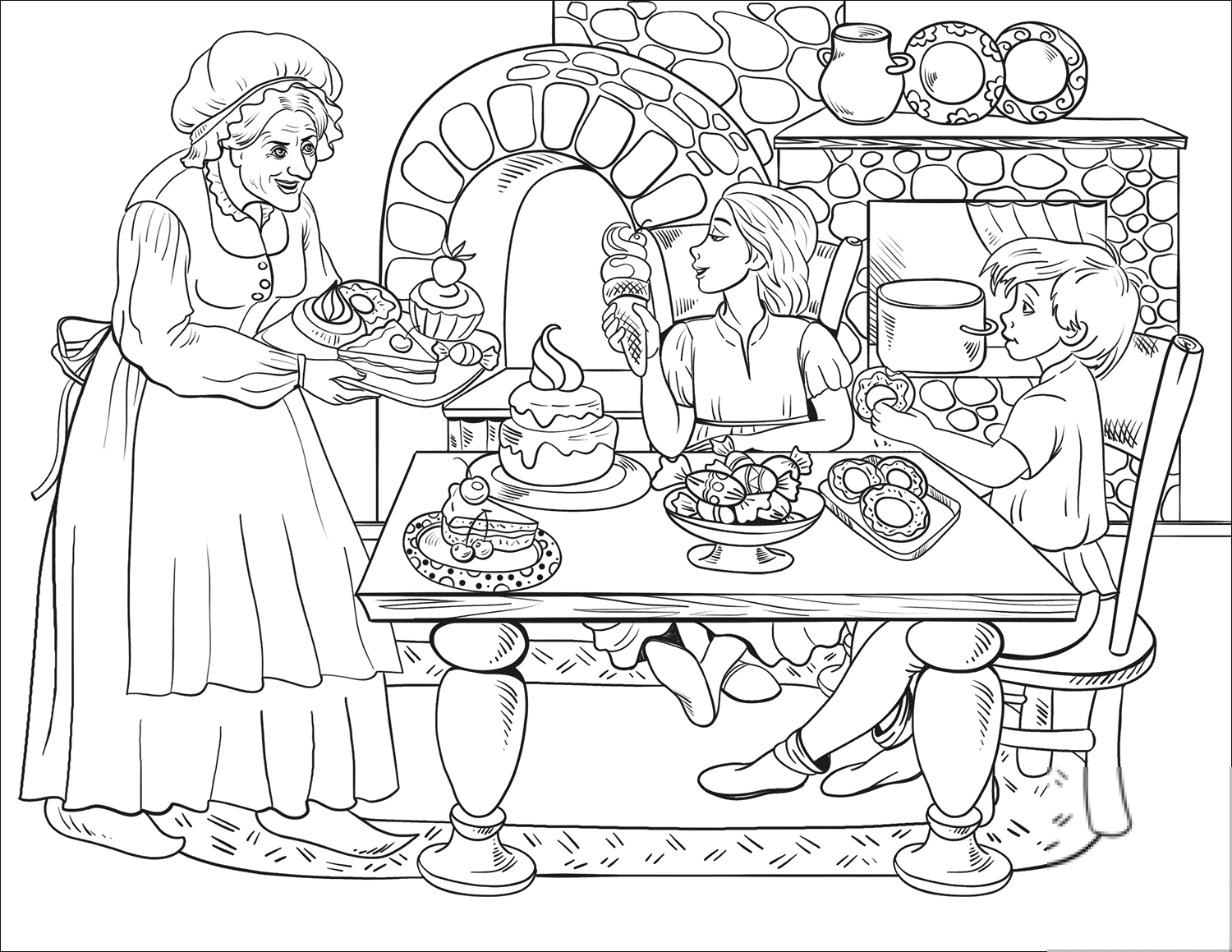 The Witch Treats Children to Cakes,...