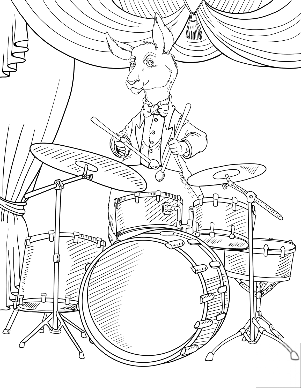 Kangaroo Playing Drums