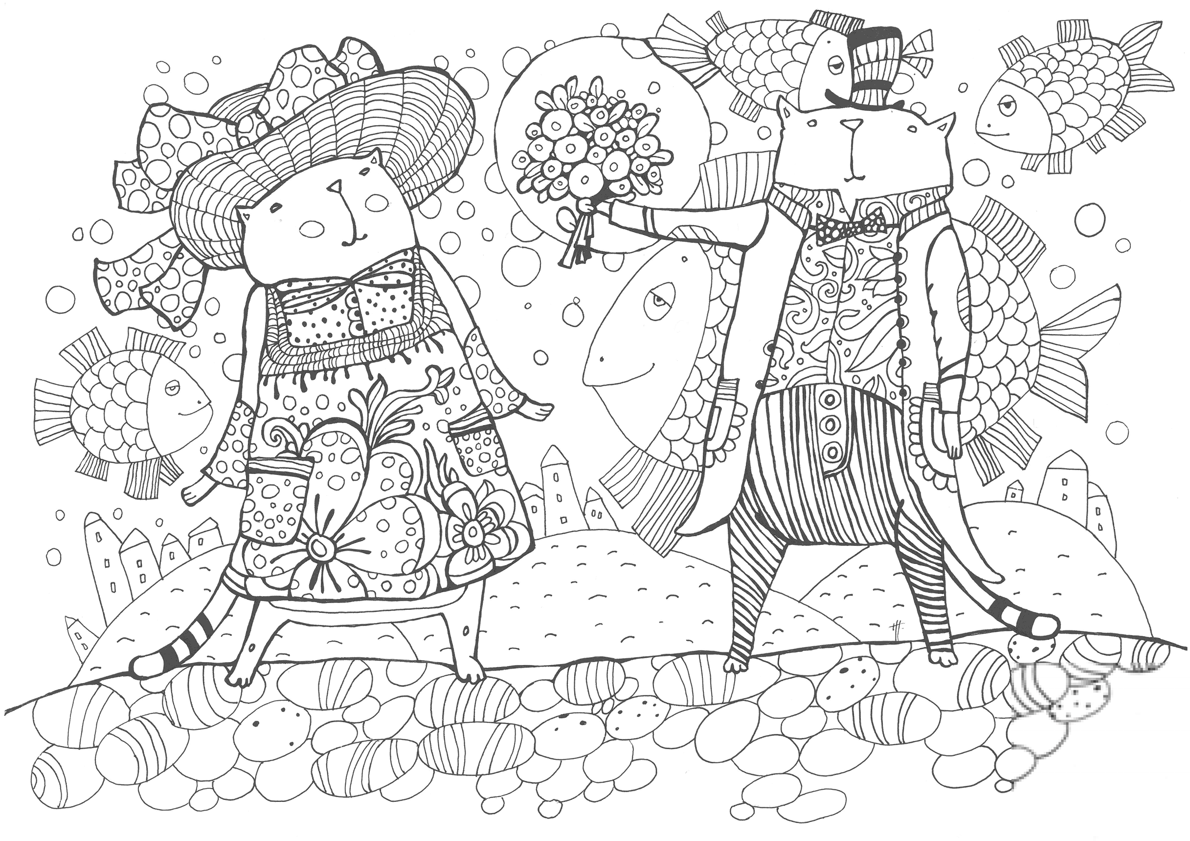 A Cat Male is Giving a Flower...