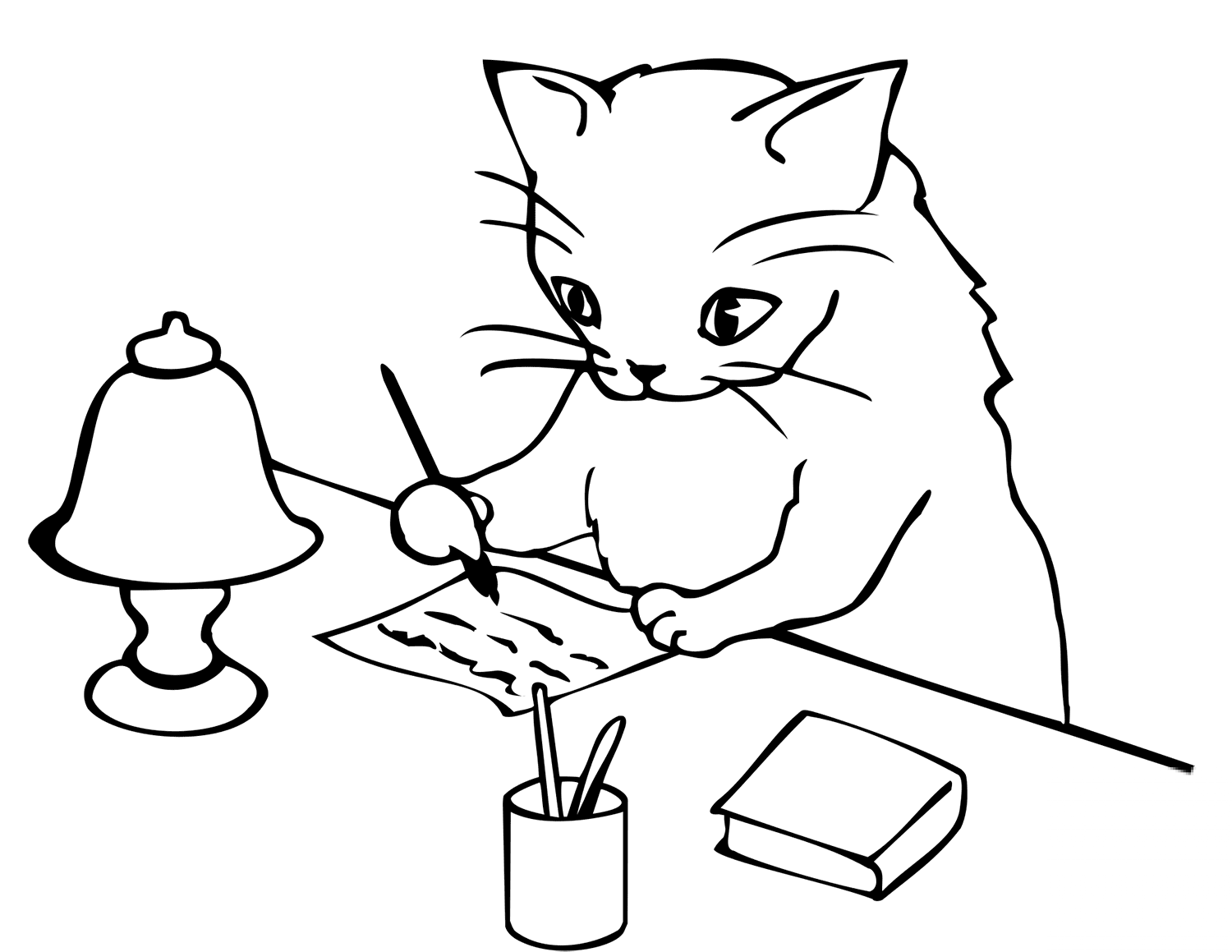Cat Writing a Letter