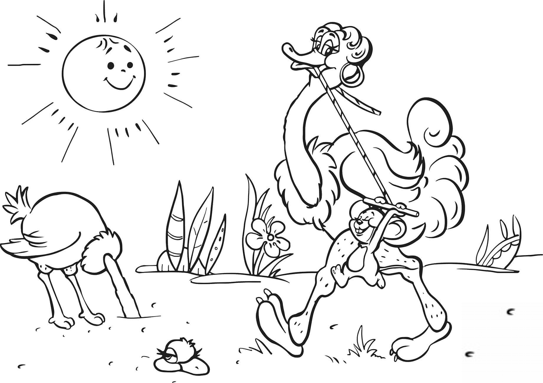 Ostrich and Mouse are Running