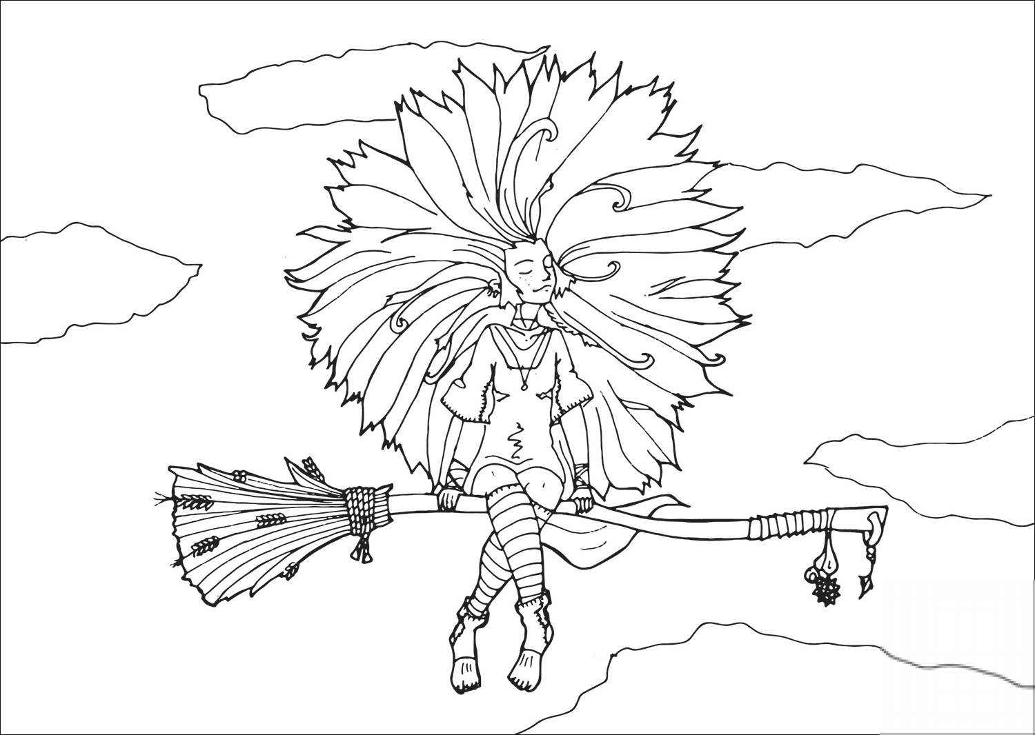 Solar Witch on Broom