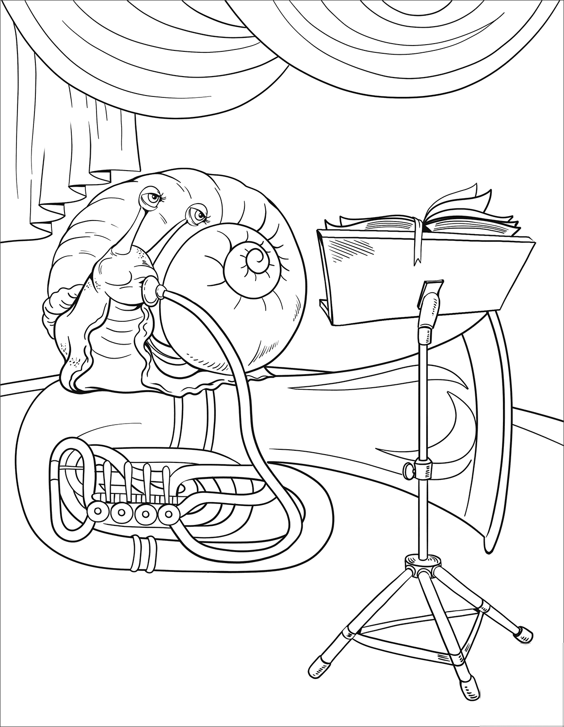 Snail Playing Tuba