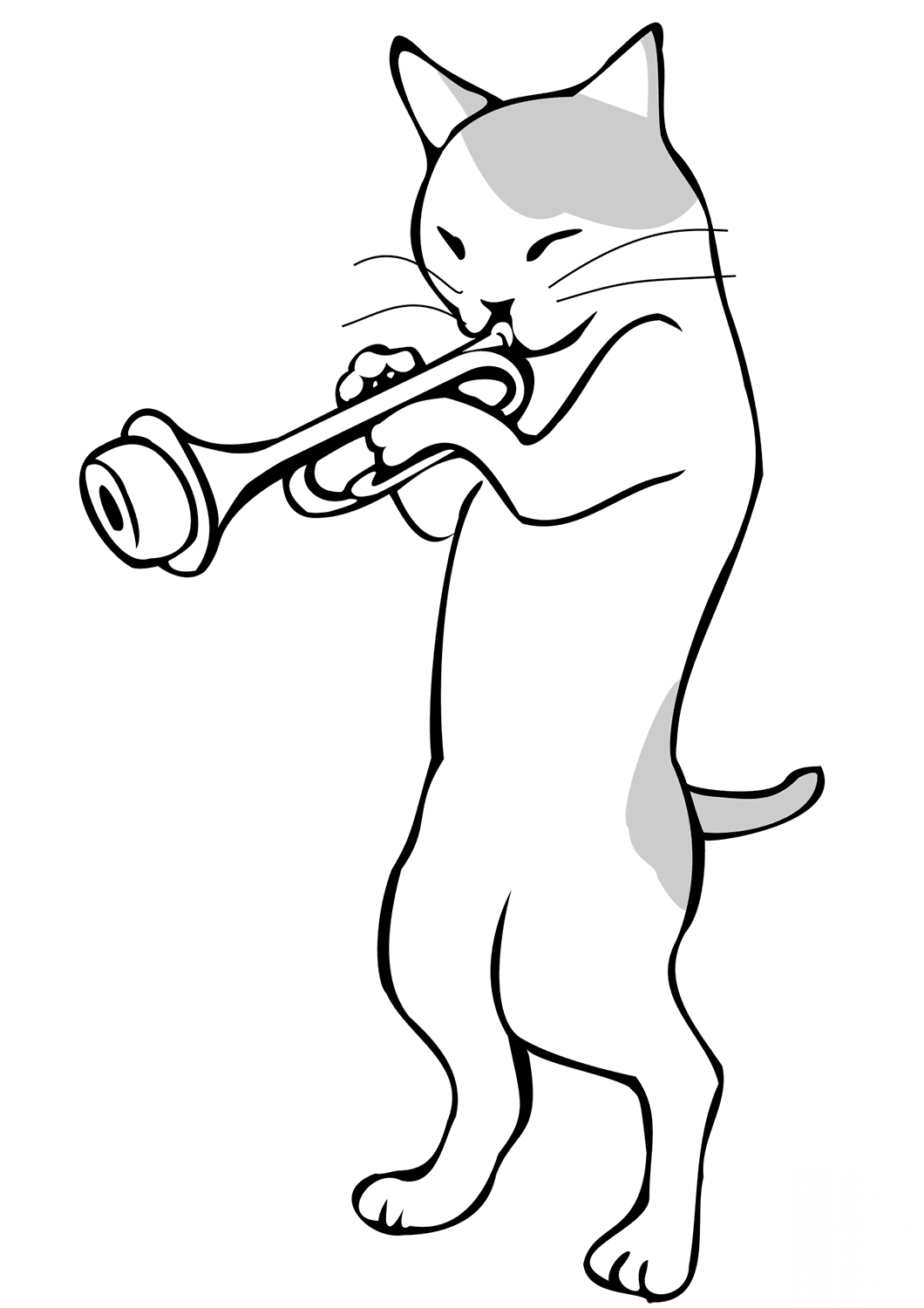 Cat Playing a Trumpet