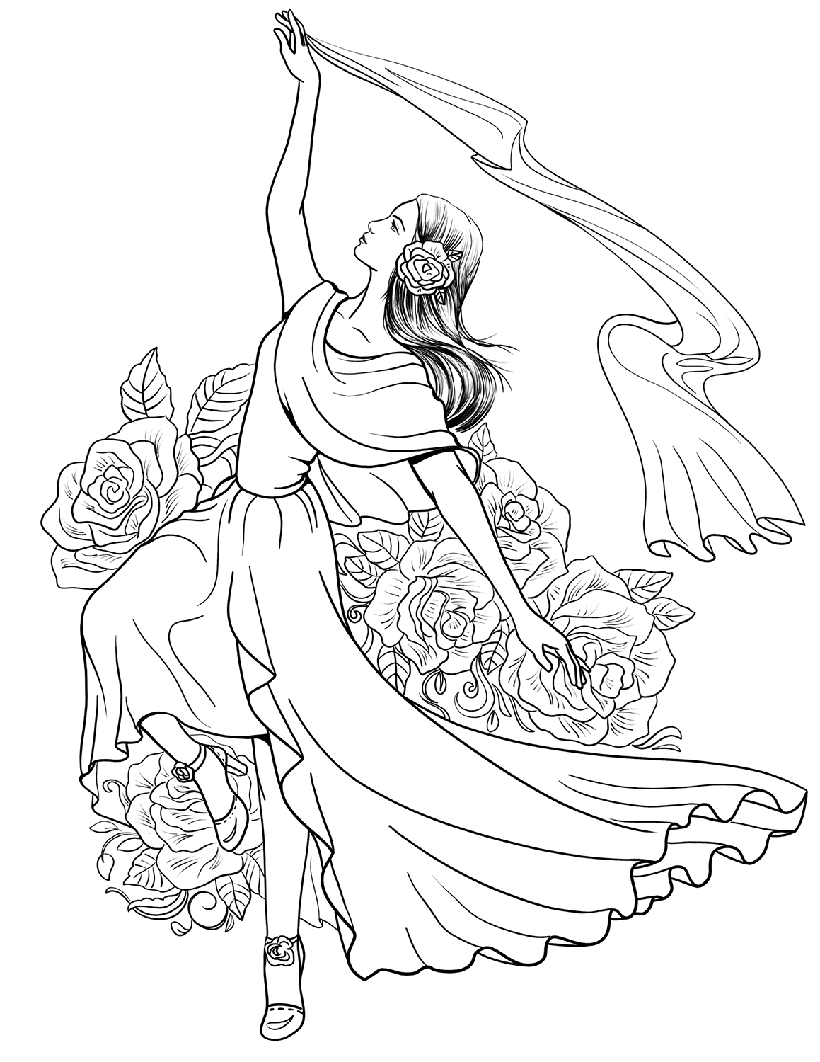 Spanish Woman Dancing Flamenco