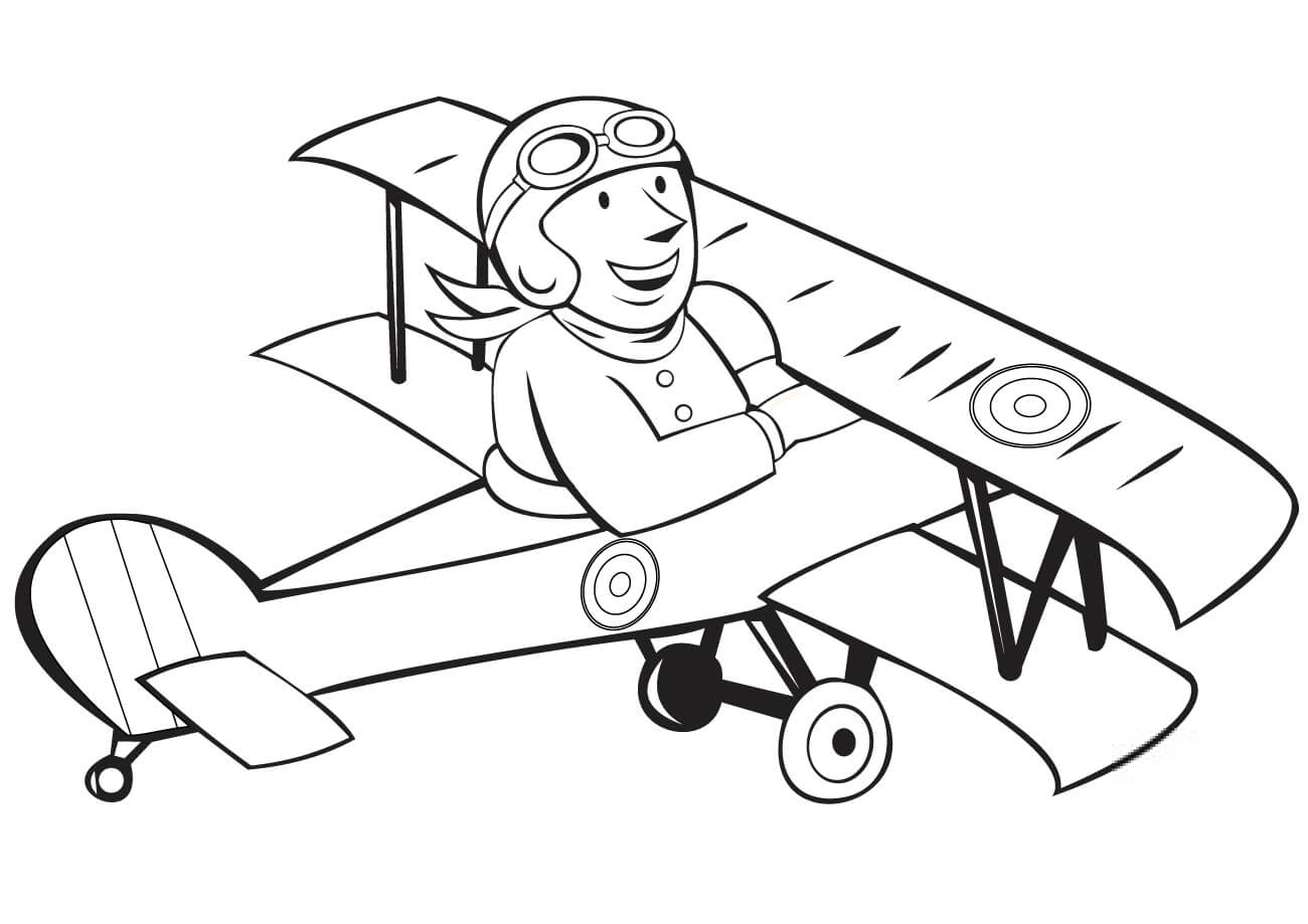 WW1 French Pilot on Biplane