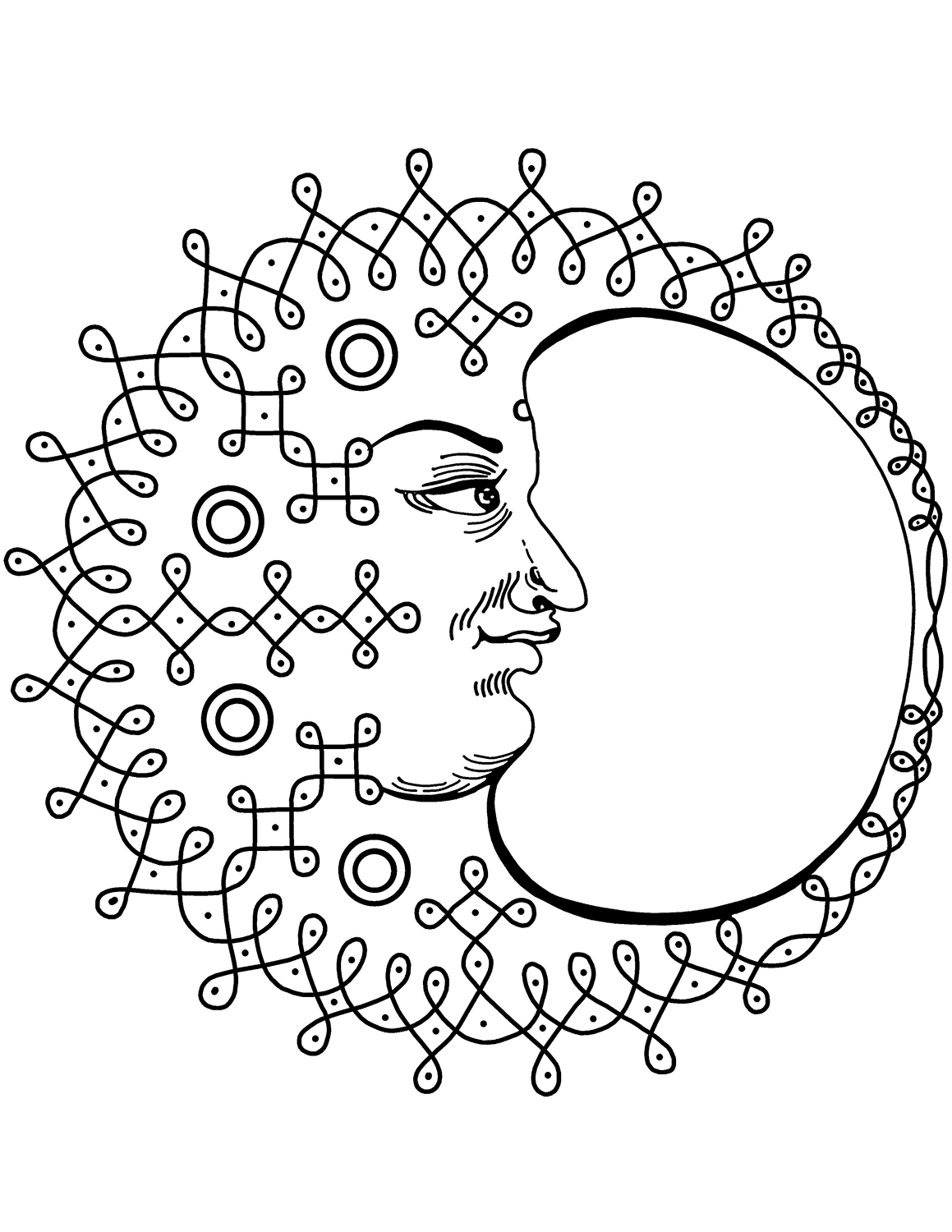 Crescent Moon with Face