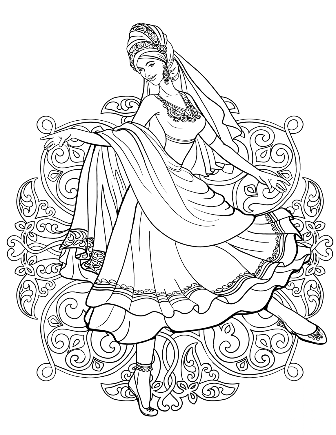 Indian Woman Dancing in a...