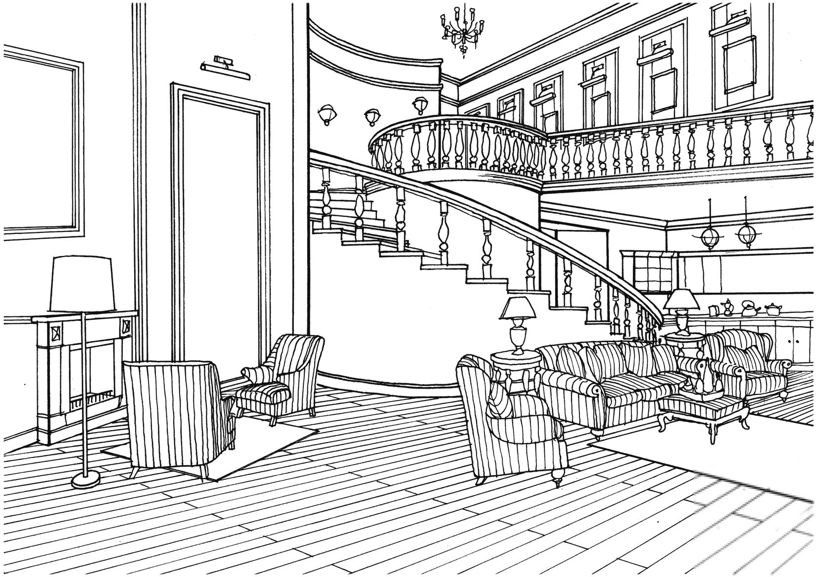 Classic Decor Large Living Room...