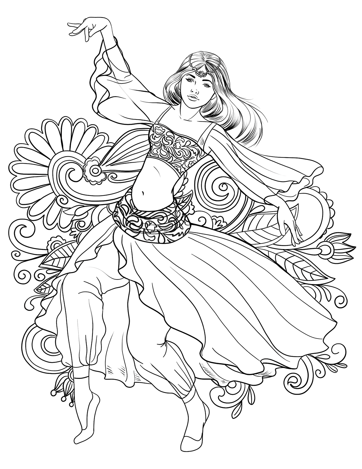 Arabic Woman Dancing Belly Dance