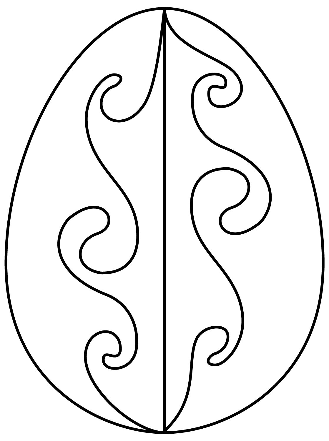 Easter Egg with Waves Pattern