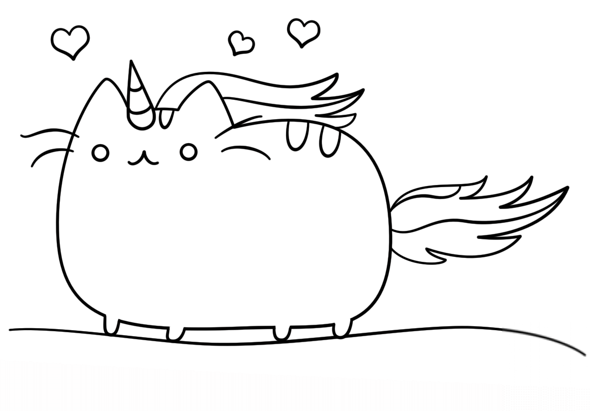 Kot-jednorożec Kawaii