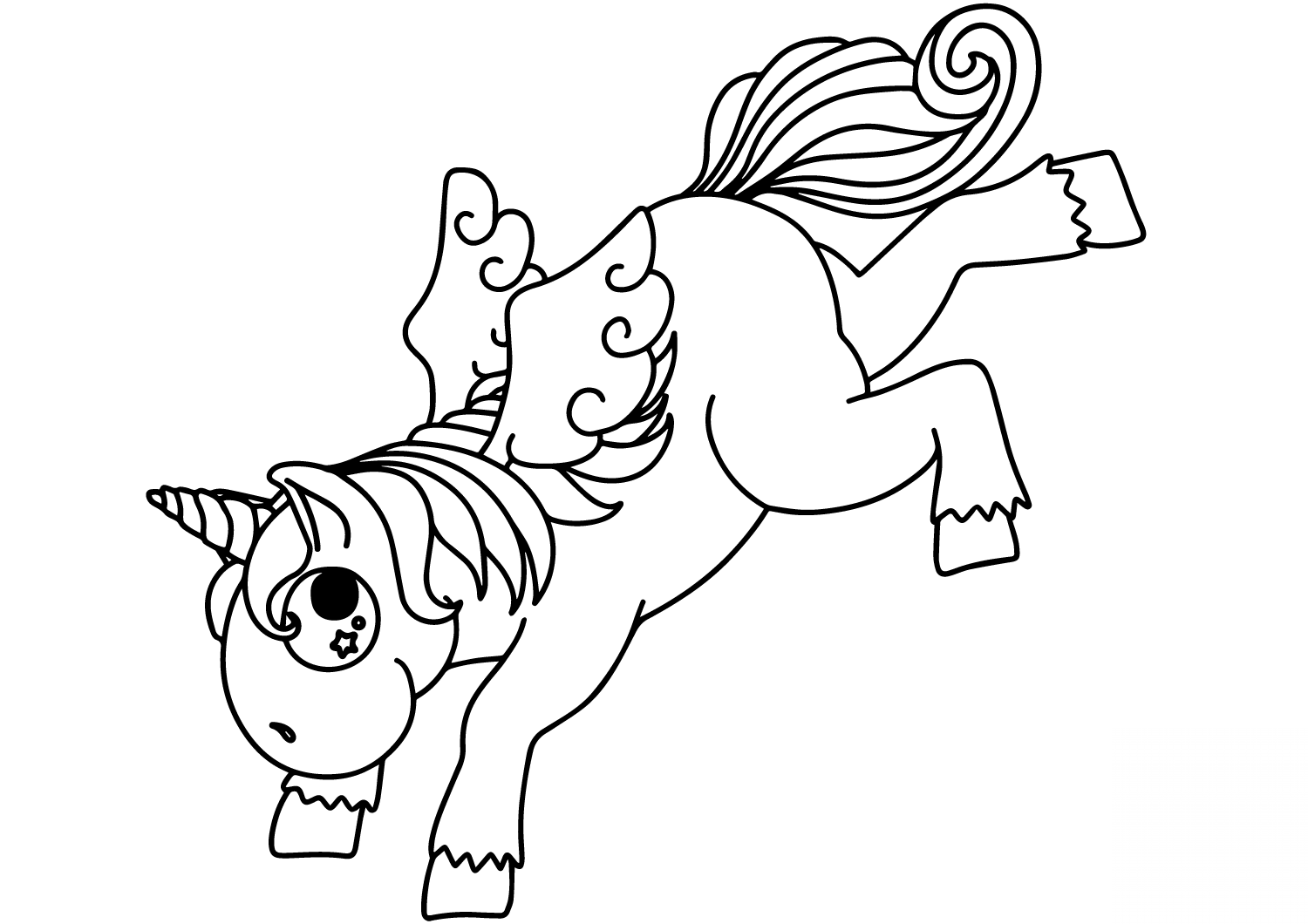 Bucking Cartoon Unicorn