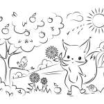 Cute Fox with Flower