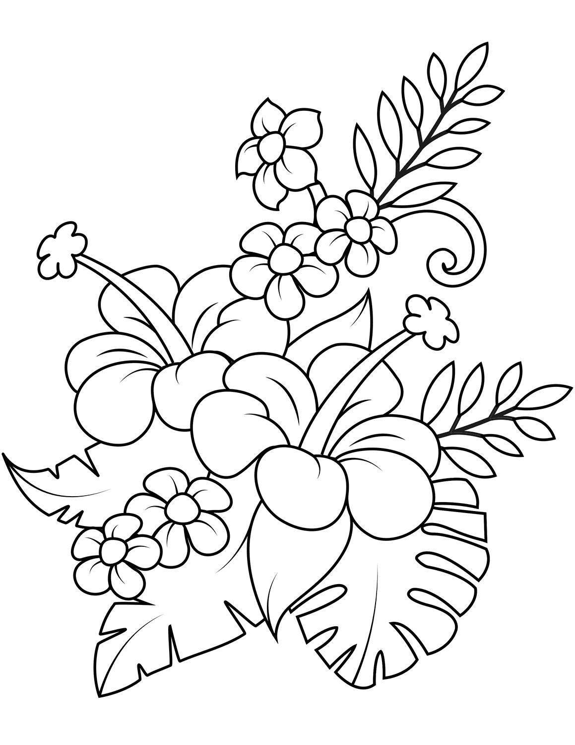 Bouquet with Hibiscus and Monstera...