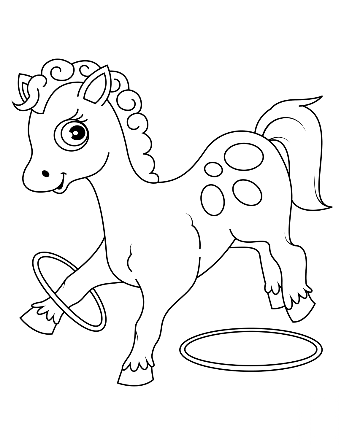 Cute Horse Plays with Rings