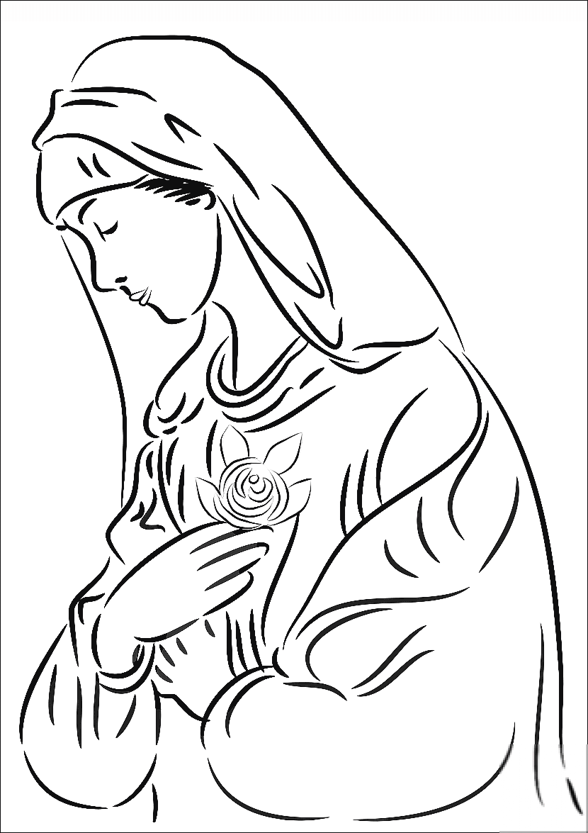 Virgin Mary with Rose