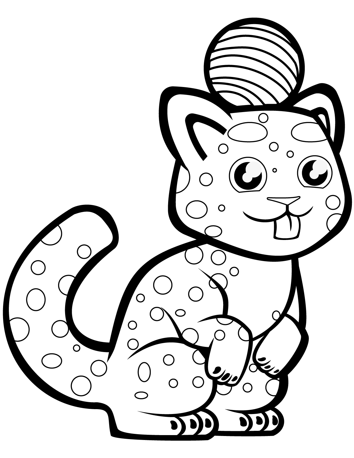 Cute Cat with a Ball on Its Head