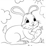 Cute Bunny Holding a Carrot