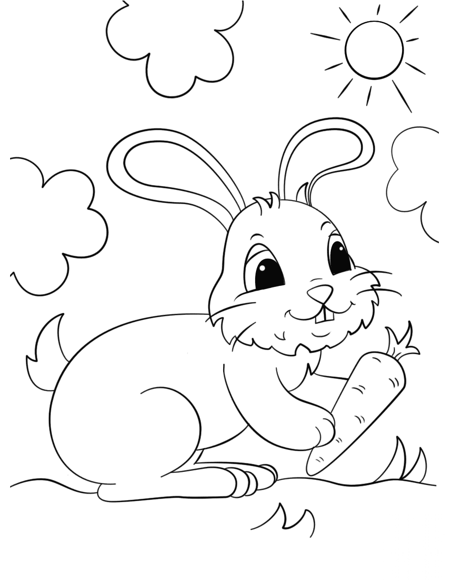 Cute Bunny Holding a Carrot