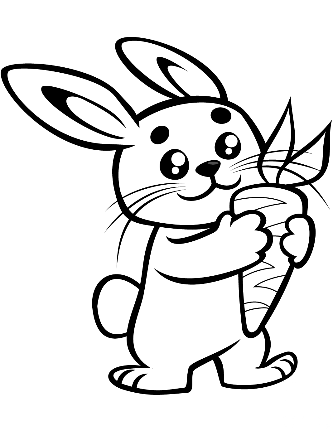 Cute Baby Bunny with a Carrot