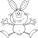 Wesoły, skaczący królik