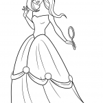 Beautiful Princess with Mirror in...