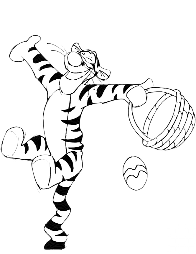 Happy Tigger with Easter Basket