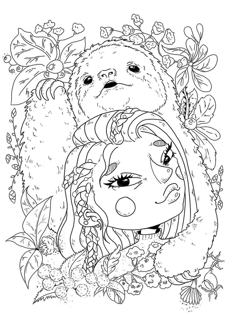 A Girl with a Sloth