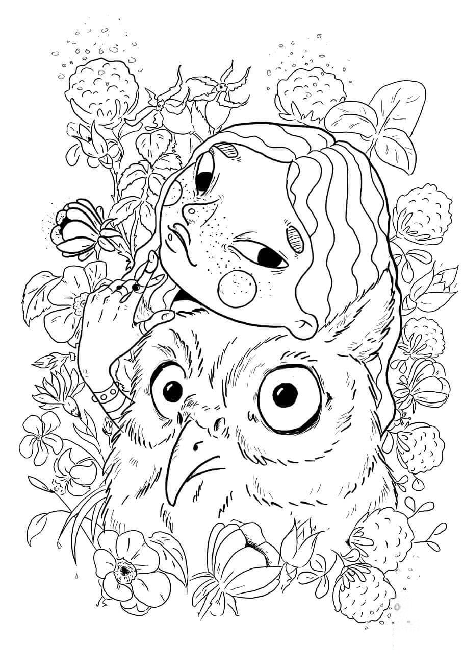 A Girl with An Owl
