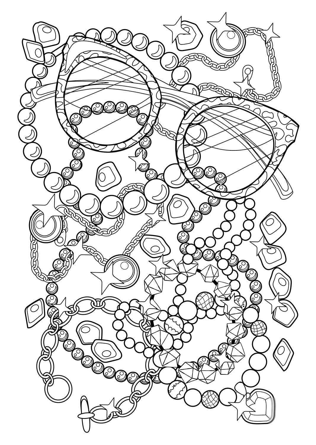 Stylish Eyeglasses and Pearls