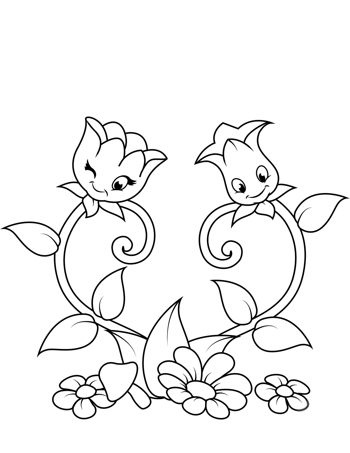 Two Cute Flower Chararters