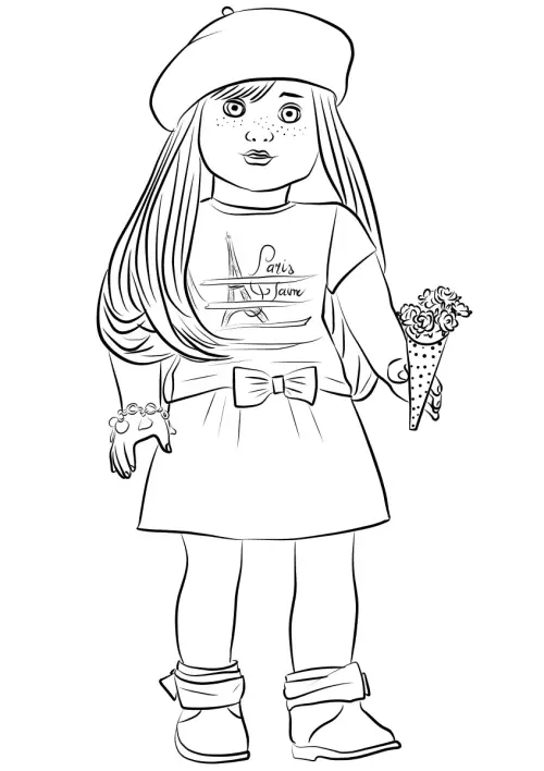 kolorowanka Lalka American Girl