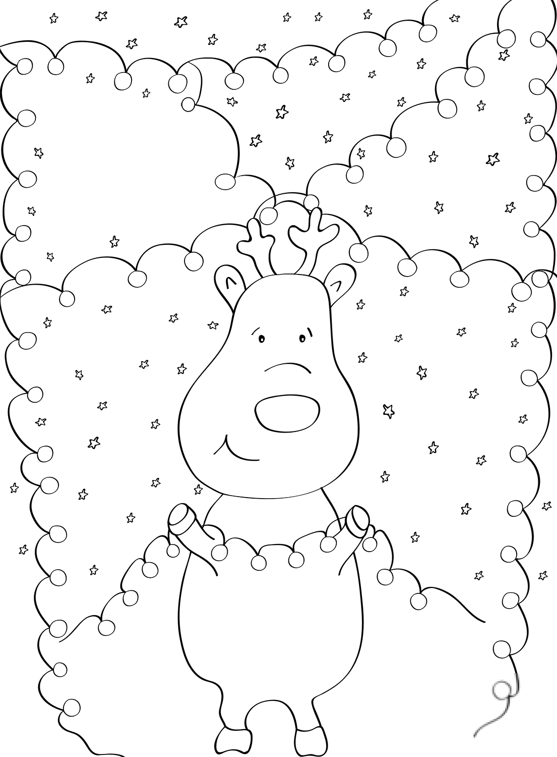 kolorowanka Lampki bożonarodzeniowe