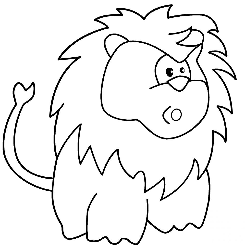 Animowany zaskoczony lew