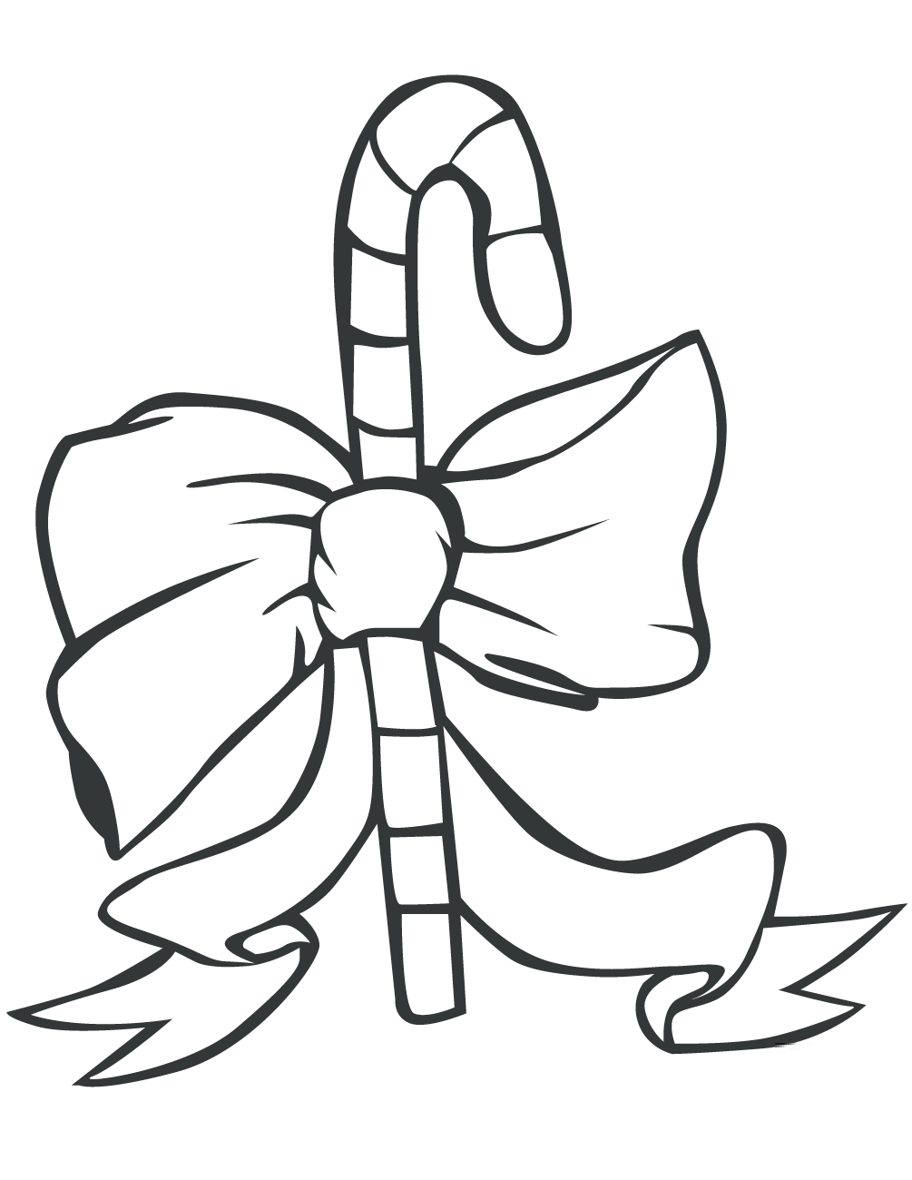 Christmas Candy Cane with Bow