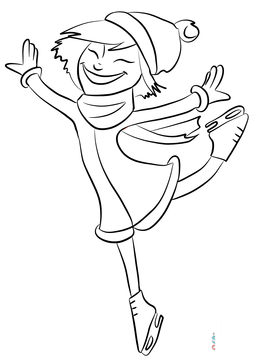 Cartoon Ice Skater Girl