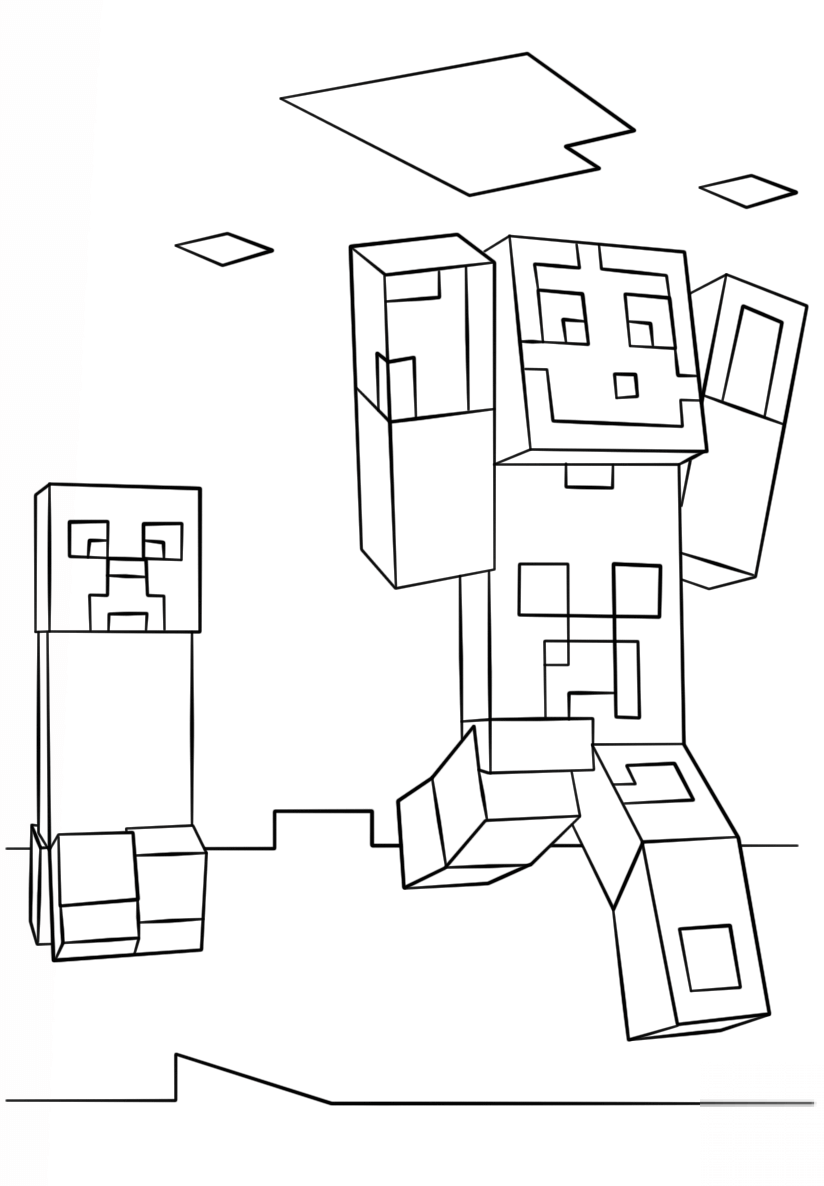 Steve i Pełzak z Minecraftu