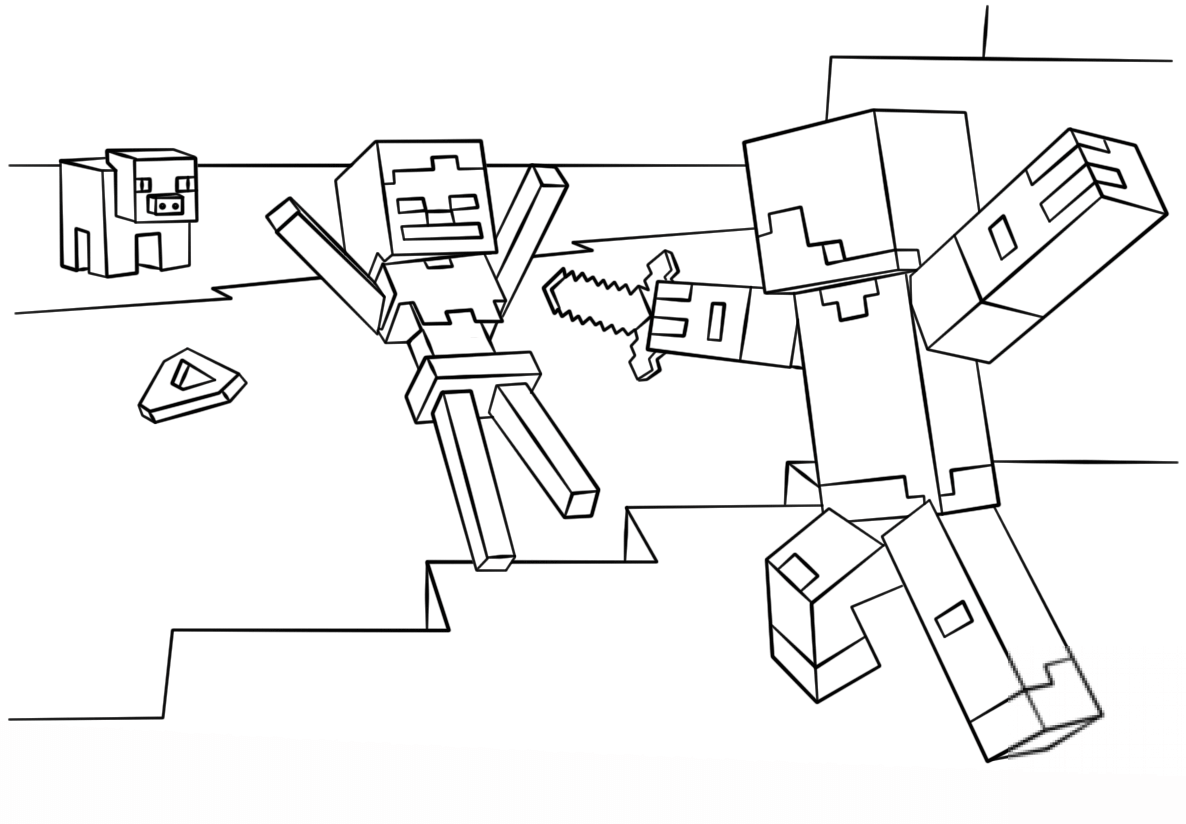 Steve kontra Kościotrup z Minecraftu