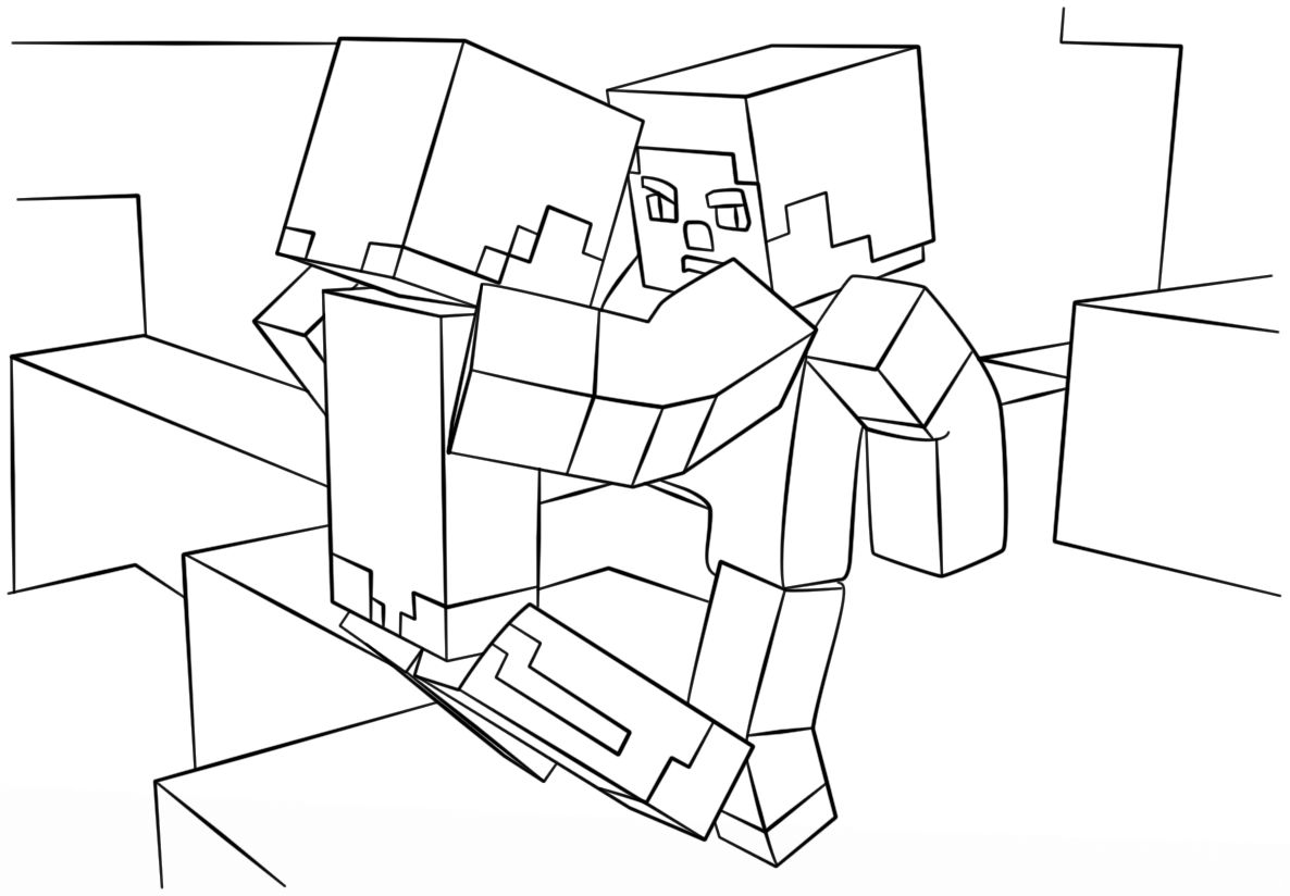 Sceny walki z Minecraftu