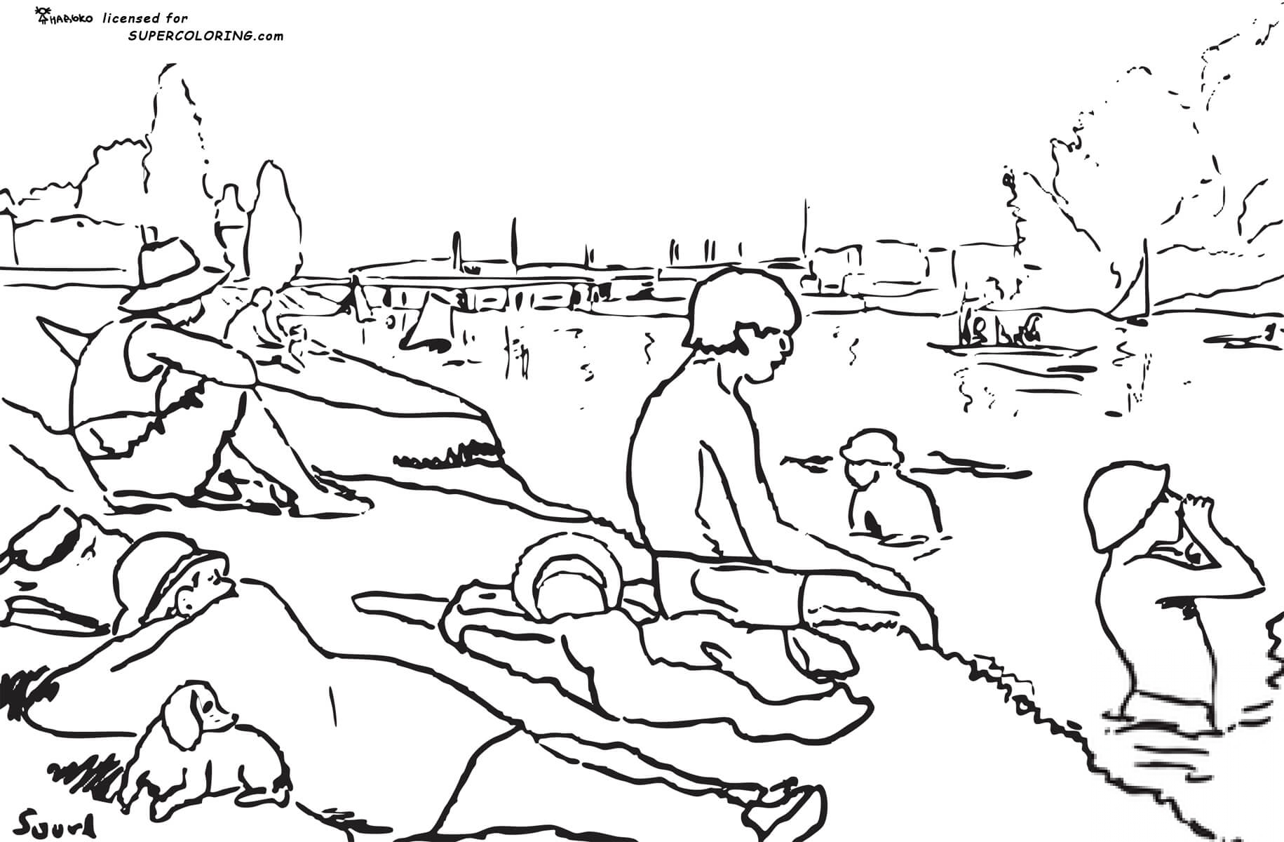 Kąpiący się w Asnieres, Georges Seurat