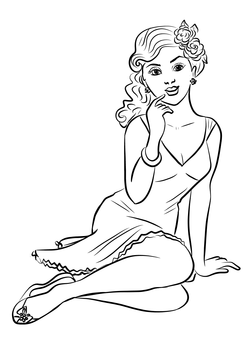 Woman Wearing Cocktail Dress