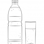 Water Bottle and Glass