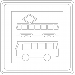"Tram and Bus Stop" Sign in the...