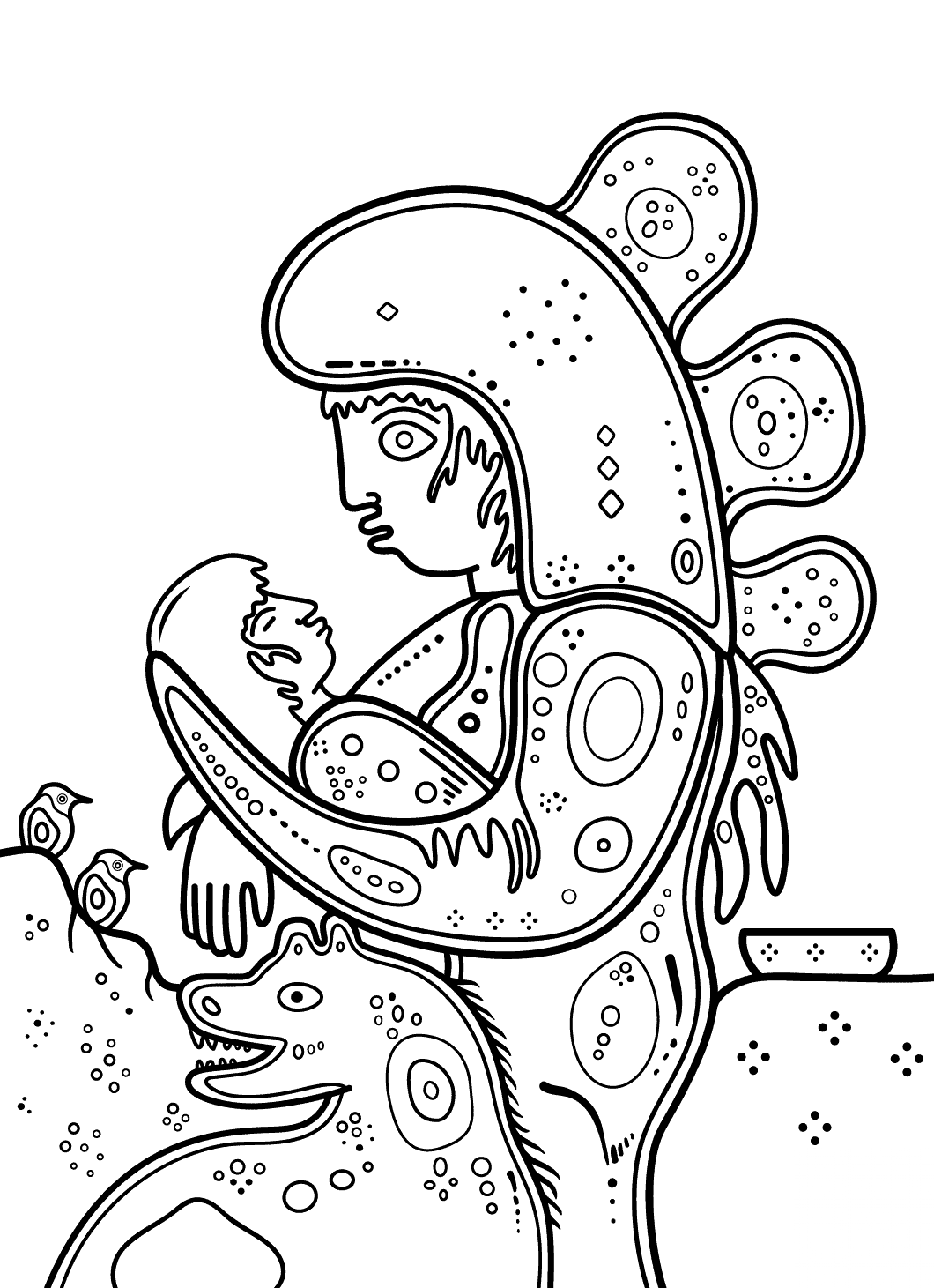 Mother and Child by David Morrisseau